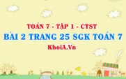 Bài 2 trang 25 SGK Toán 7 tập 1 Chân trời sáng tạo